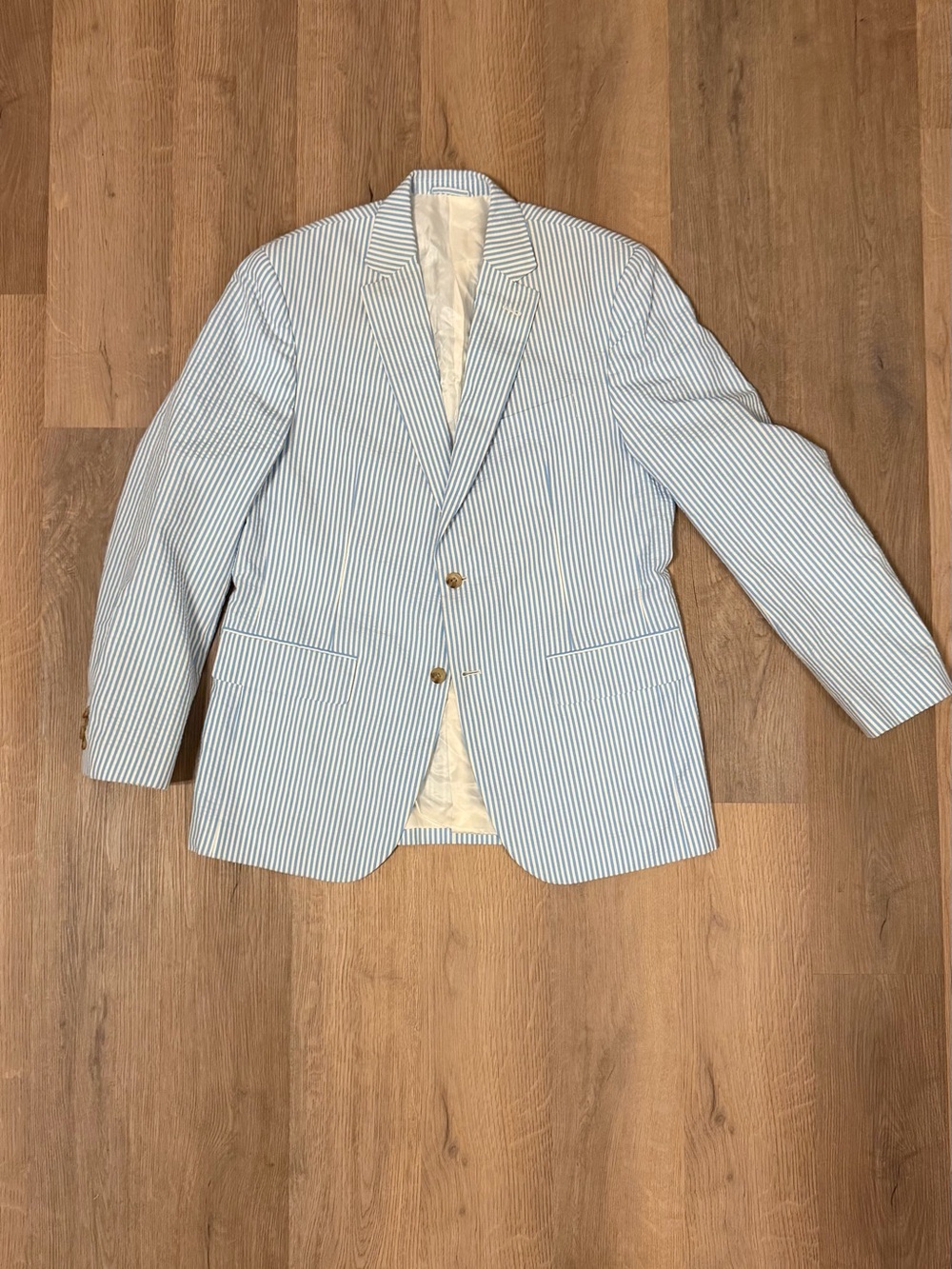 Vineyard Vines Seersucker Sport Coat Blazer Blue White Stripe 40R